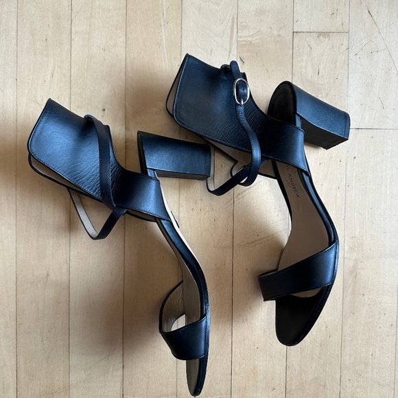 Paul Andrew Black Leather Lexington 105 strap sandal, 7.5  CB2504 - Picture 4 of 6